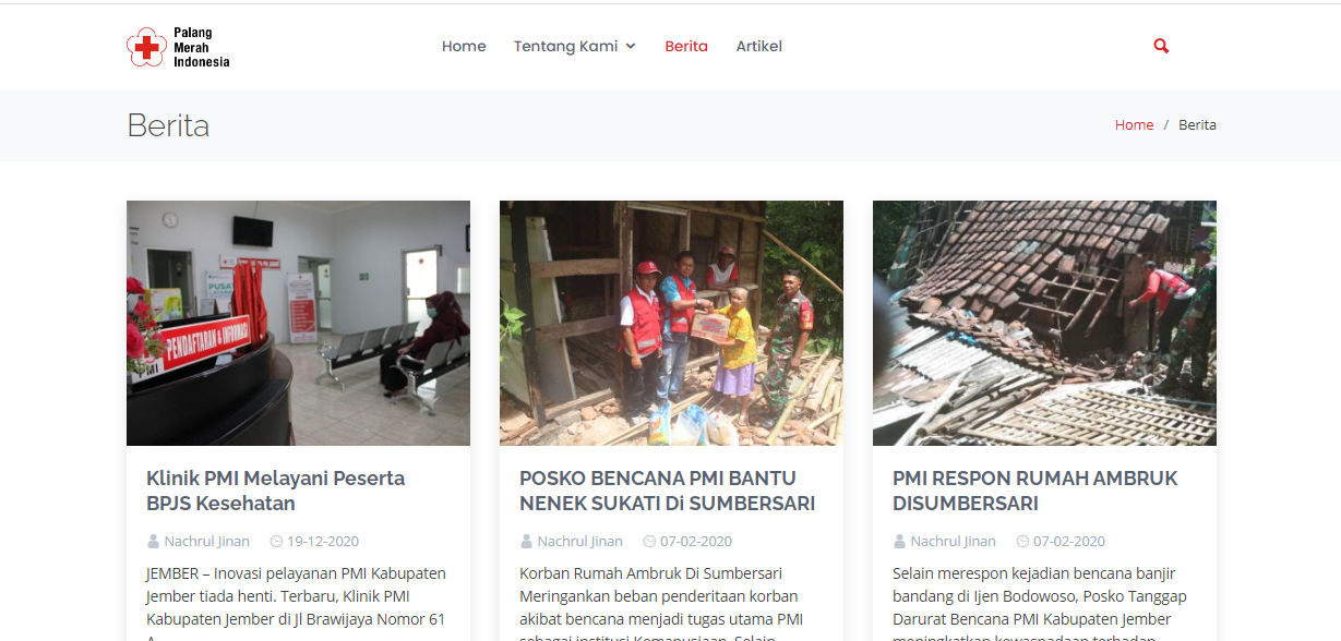 Website PMI Kabupaten Jember