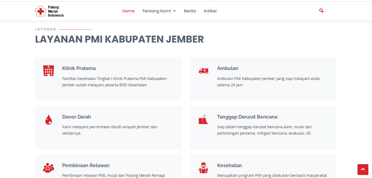 Website PMI Kabupaten Jember